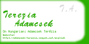 terezia adamcsek business card